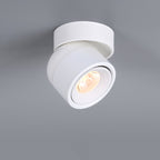 Contemporary Scandinavian Rotatable Aluminum Round Spotlight LED Semi-flush Mount Ceiling Light for Living Room BulbSquare