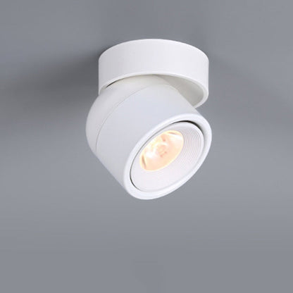 Contemporary Scandinavian Rotatable Aluminum Round Spotlight LED Semi-flush Mount Ceiling Light for Living Room