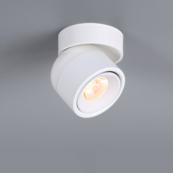 Modern Simplicity Rotatable Aluminum Round Downlight LED Semi-flush Mount Ceiling Light for Living Room