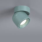 Contemporary Scandinavian Rotatable Aluminum Round Spotlight LED Semi-flush Mount Ceiling Light for Living Room BulbSquare