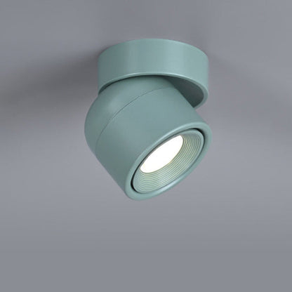 Contemporary Scandinavian Rotatable Aluminum Round Spotlight LED Semi-flush Mount Ceiling Light for Living Room