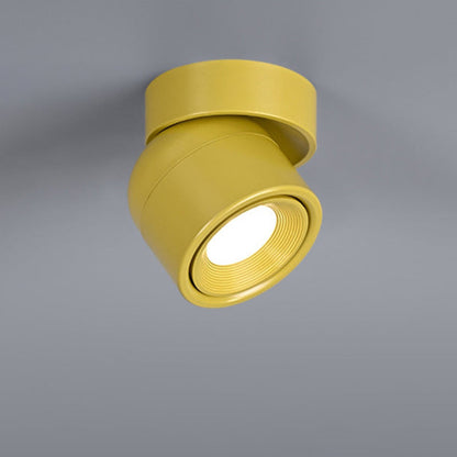 Contemporary Scandinavian Rotatable Aluminum Round Spotlight LED Semi-flush Mount Ceiling Light for Living Room