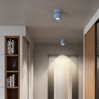 Contemporary Scandinavian Rotatable Aluminum Round Spotlight LED Semi-flush Mount Ceiling Light for Living Room BulbSquare