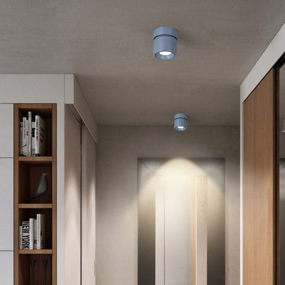 Contemporary Scandinavian Rotatable Aluminum Round Spotlight LED Semi-flush Mount Ceiling Light for Living Room