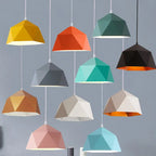 Contemporary Scandinavian Iron Geometric Polygon Rhombus 1-light Pendant Light for Dining Room BulbSquare
