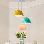 Contemporary Scandinavian Iron Geometric Polygon Rhombus 1-light Pendant Light for Dining Room BulbSquare