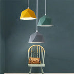 Contemporary Scandinavian Iron Geometric Polygon Rhombus 1-light Pendant Light for Dining Room BulbSquare