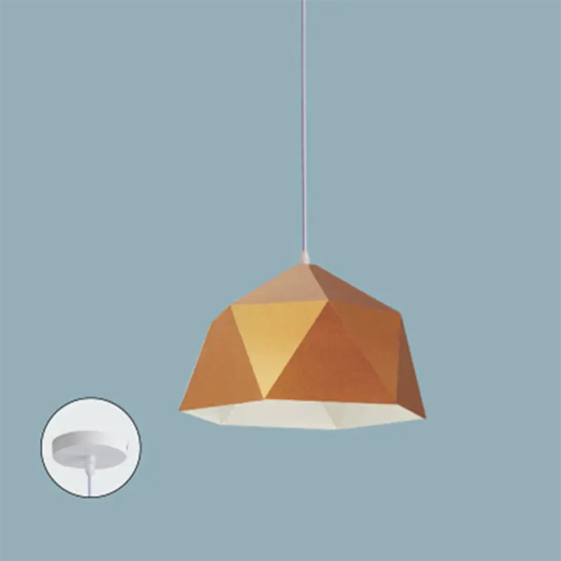 Contemporary Scandinavian Iron Geometric Polygon Rhombus 1-light Pendant Light for Dining Room BulbSquare
