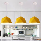 Contemporary Scandinavian Iron Geometric Polygon Rhombus 1-light Pendant Light for Dining Room BulbSquare