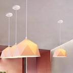 Contemporary Scandinavian Iron Geometric Polygon Rhombus 1-light Pendant Light for Dining Room BulbSquare