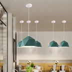 Contemporary Scandinavian Iron Geometric Polygon Rhombus 1-light Pendant Light for Dining Room BulbSquare