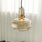 Modern Transitional Metal Glass Round 1-light Pendant Light for Dining Room