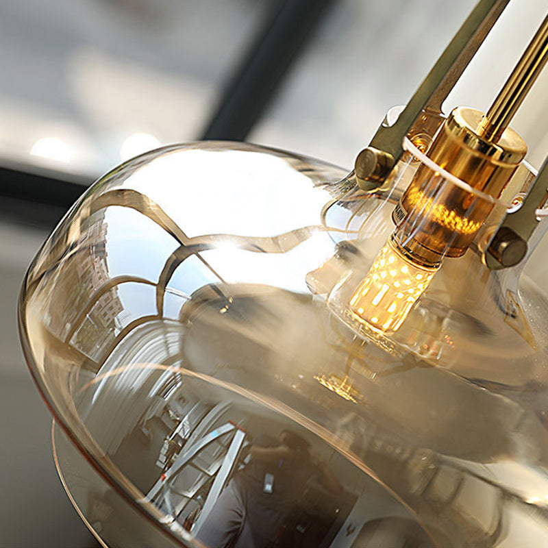 Modern Transitional Metal Glass Round 1-light Pendant Light for Dining Room