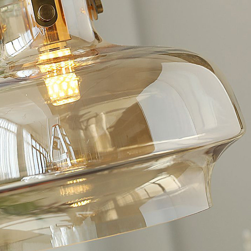 Modern Transitional Metal Glass Round 1-light Pendant Light for Dining Room