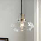 Modern Transitional Metal Glass Round 1-light Pendant Light for Dining Room