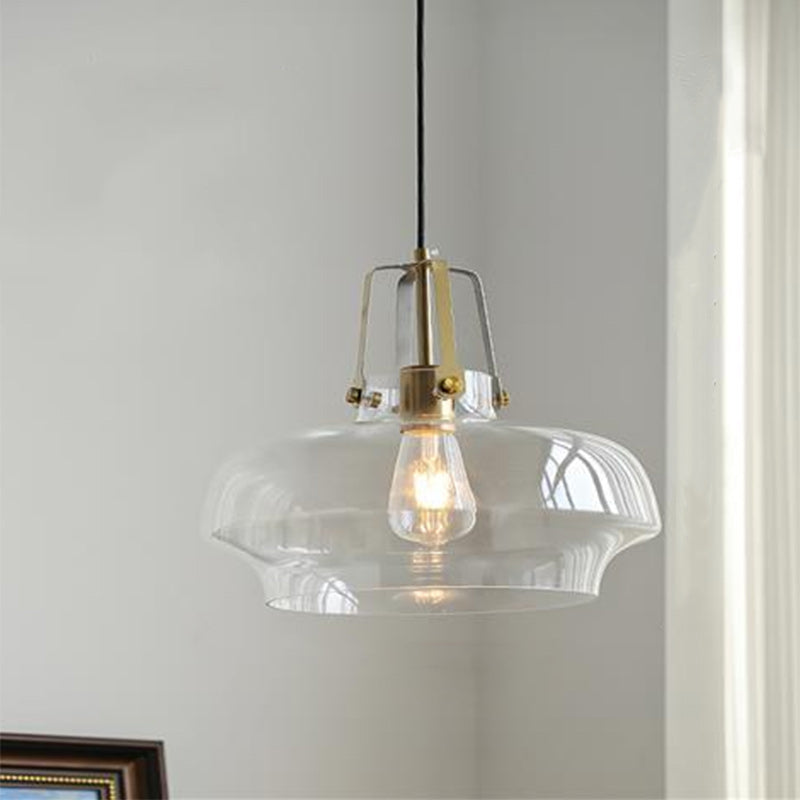 Modern Transitional Metal Glass Round 1-light Pendant Light for Dining Room