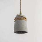 Contemporary Industrial Twine Cement Iron Twisted Cylinder 1-Light Pendant Light For Dining Room
