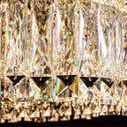 Modern Luxury Stainless Steel Crystal Wave Rectangular LED Chandeliers Island Light for Dining Room BulbSquare