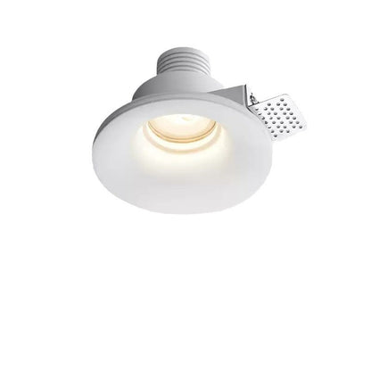 Modern Minimalist Round Square Plaster Embedded Spotlight 1-light Flush Mount Ceiling Light for Living Room