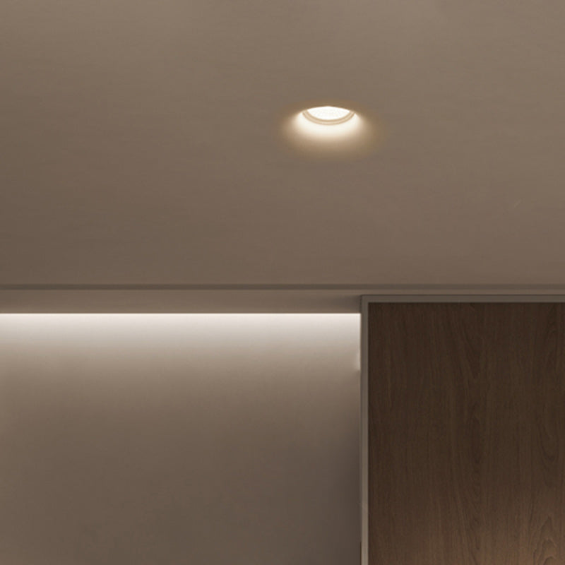 Modern Minimalist Round Square Plaster Embedded Spotlight 1-light Flush Mount Ceiling Light for Living Room