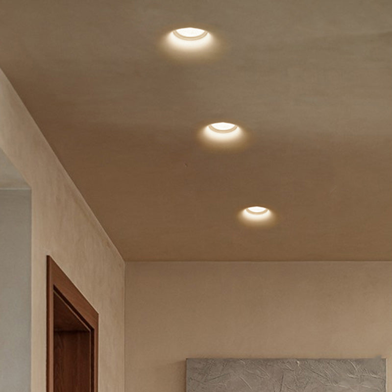 Modern Minimalist Round Square Plaster Embedded Spotlight 1-light Flush Mount Ceiling Light for Living Room