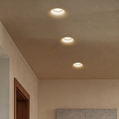 Modern Minimalist Round Square Plaster Embedded Spotlight 1-light Flush Mount Ceiling Light for Living Room