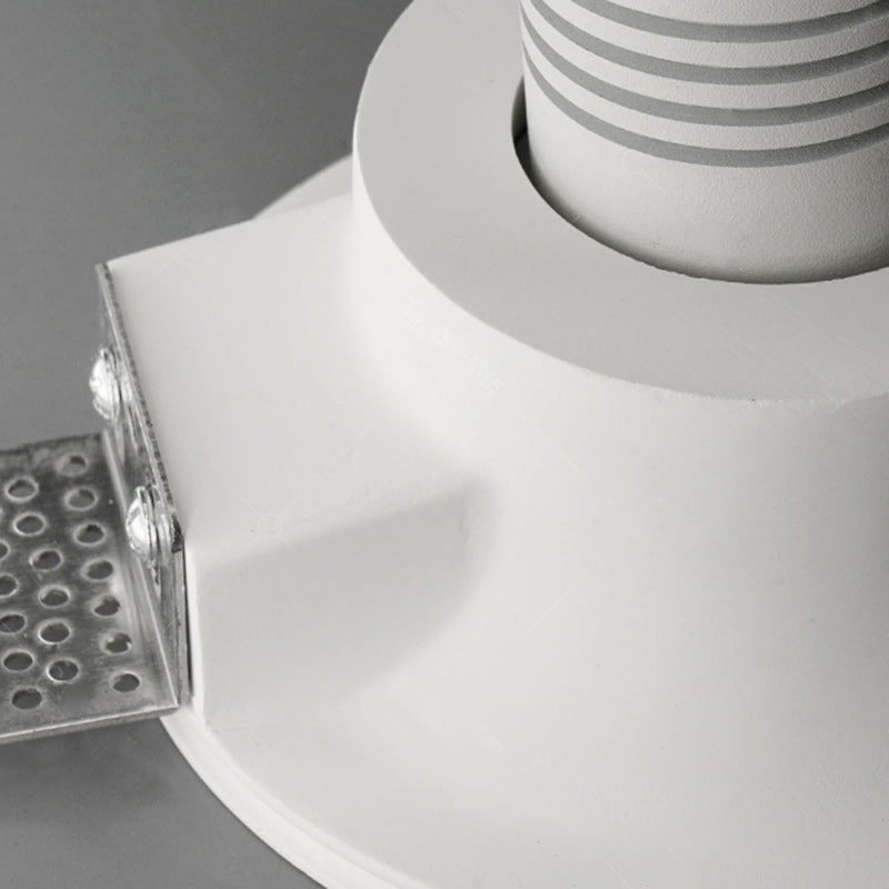 Modern Minimalist Round Square Plaster Embedded Spotlight 1-light Flush Mount Ceiling Light for Living Room