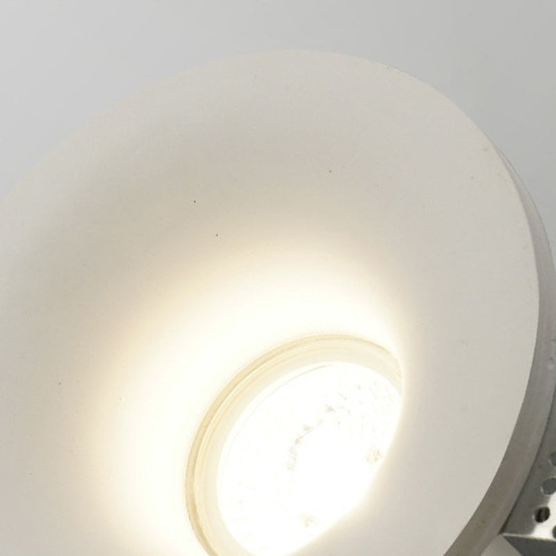 Modern Minimalist Round Square Plaster Embedded Spotlight 1-light Flush Mount Ceiling Light for Living Room