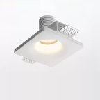 Modern Minimalist Round Square Plaster Embedded Spotlight 1-light Flush Mount Ceiling Light for Living Room BulbSquare