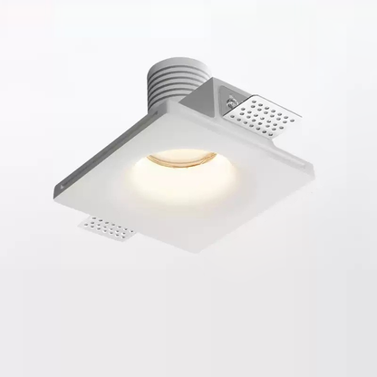 Modern Minimalist Round Square Plaster Embedded Spotlight 1-light Flush Mount Ceiling Light for Living Room
