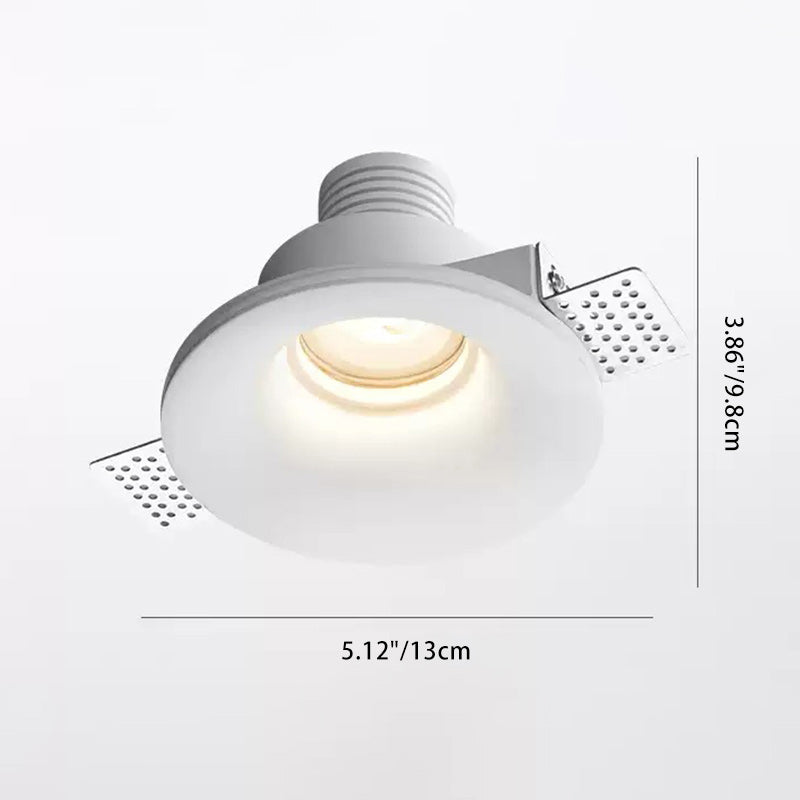 Modern Minimalist Round Square Plaster Embedded Spotlight 1-light Flush Mount Ceiling Light for Living Room