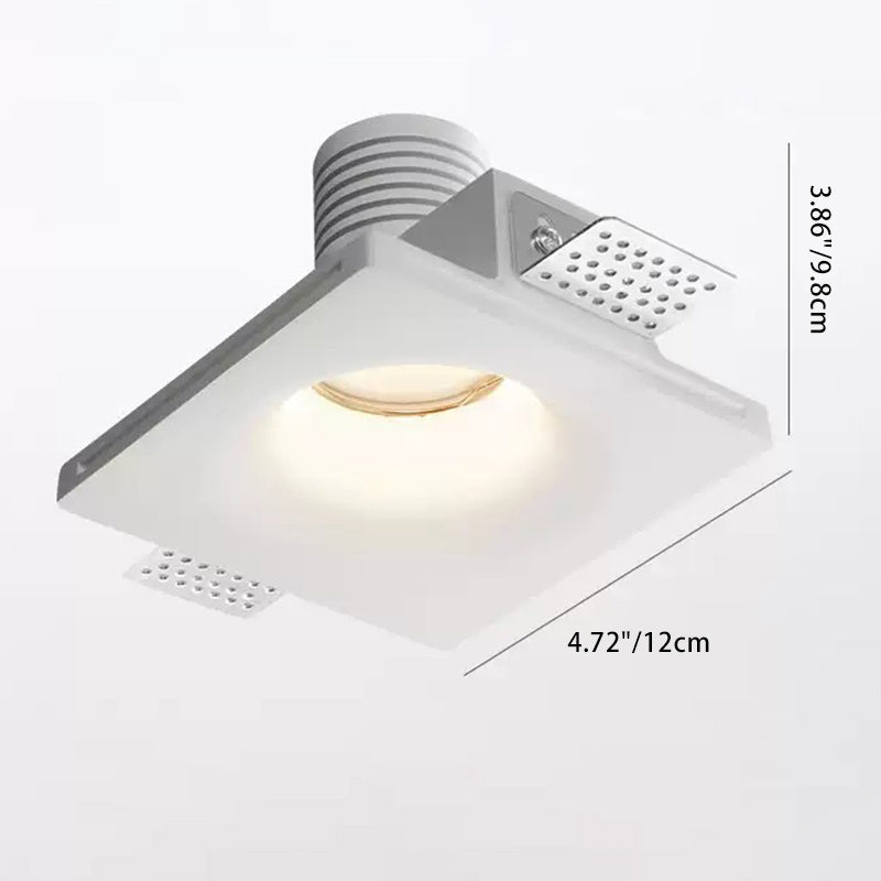 Modern Minimalist Round Square Plaster Embedded Spotlight 1-light Flush Mount Ceiling Light for Living Room