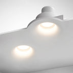 Modern Minimalist Round Square Plaster Embedded Spotlight 1-light Flush Mount Ceiling Light for Living Room BulbSquare
