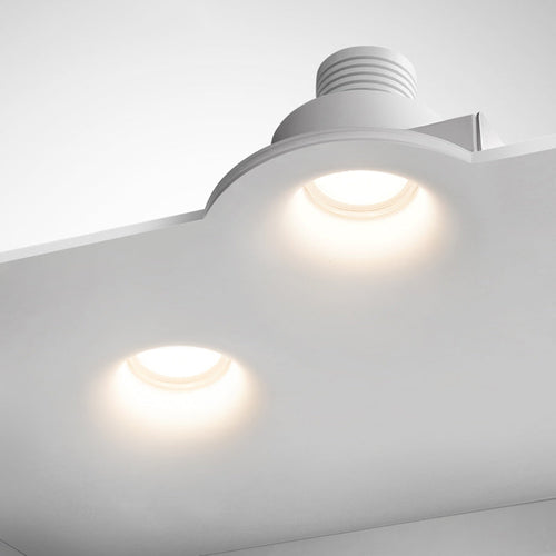 Modern Minimalist Round Square Plaster Embedded Spotlight 1-light Flush Mount Ceiling Light for Living Room