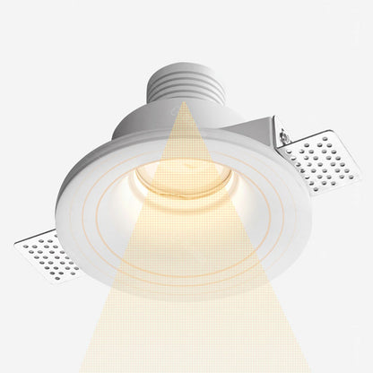 Modern Minimalist Round Square Plaster Embedded Spotlight 1-light Flush Mount Ceiling Light for Living Room