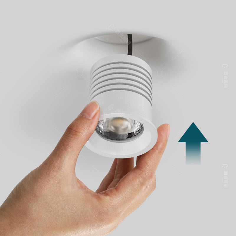 Modern Minimalist Round Square Plaster Embedded Spotlight 1-light Flush Mount Ceiling Light for Living Room