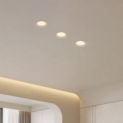 Modern Minimalist Round Square Plaster Embedded Spotlight 1-light Flush Mount Ceiling Light for Living Room