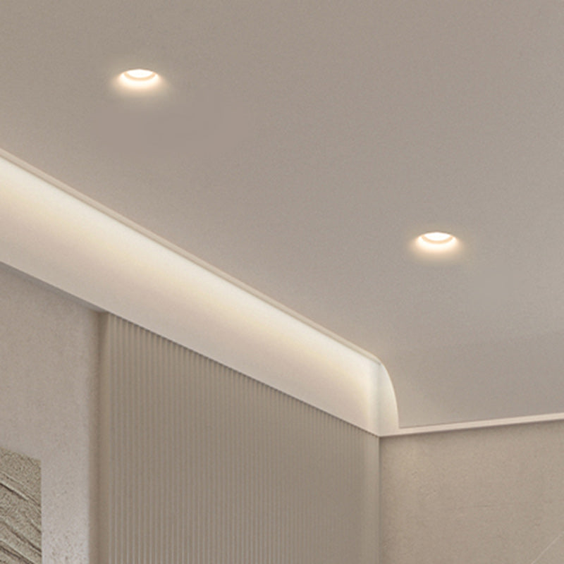 Modern Minimalist Round Square Plaster Embedded Spotlight 1-light Flush Mount Ceiling Light for Living Room