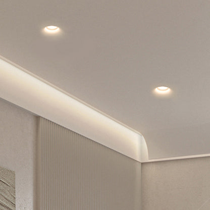 Modern Minimalist Round Square Plaster Embedded Spotlight 1-light Flush Mount Ceiling Light for Living Room
