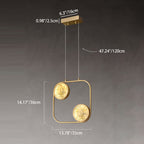 Traditional Chinese Round Square Elliptical Bamboo Leaf Copper Enameled Glass LED Pendant Light For Bedside