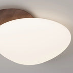 Contemporary Creative Iron Acrylic Resin Cobblestone Ball LED Flush Mount Ceiling Light For Bedroom
