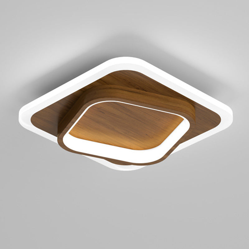 Contemporary Scandinavian Iron Acrylic Round Square LED Flush Mount Ceiling Light For Hallway Lumendat