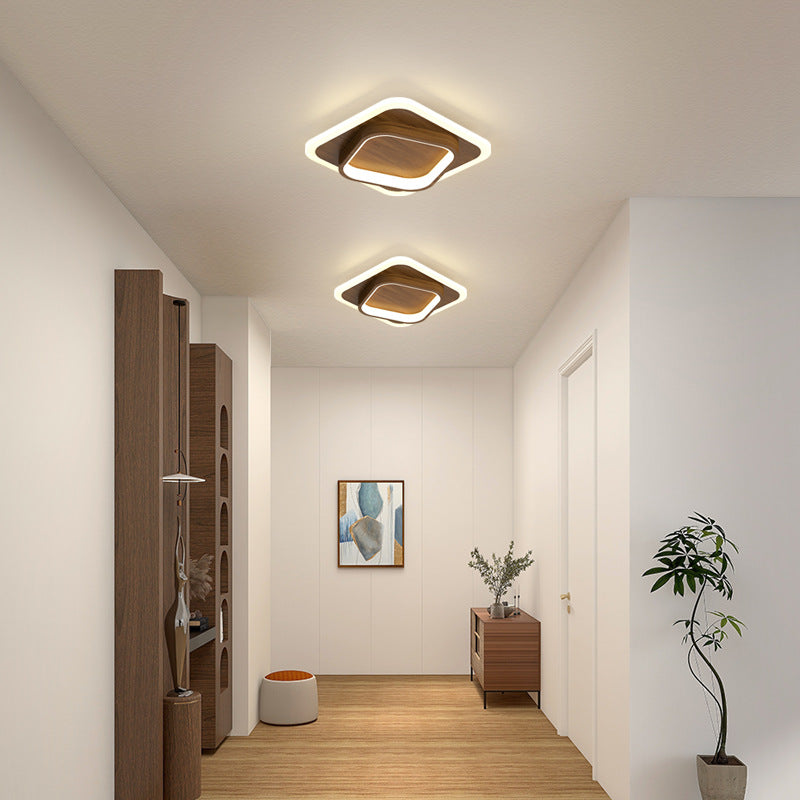 Contemporary Scandinavian Iron Acrylic Round Square LED Flush Mount Ceiling Light For Hallway Lumendat