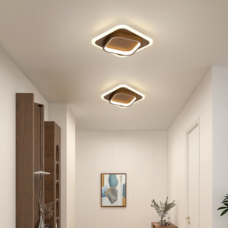 Contemporary Scandinavian Iron Acrylic Round Square LED Flush Mount Ceiling Light For Hallway Lumendat