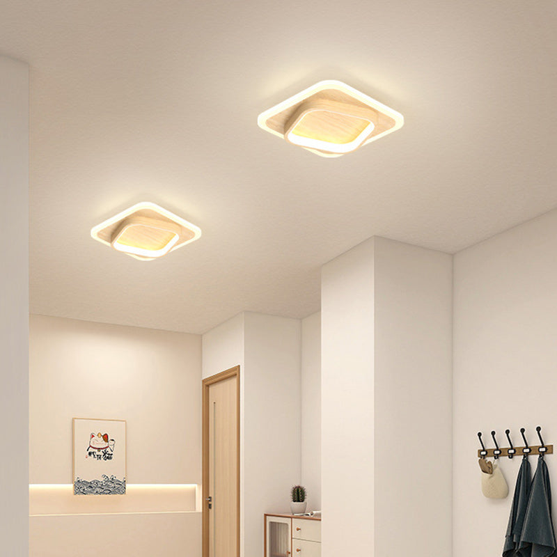 Contemporary Scandinavian Iron Acrylic Round Square LED Flush Mount Ceiling Light For Hallway Lumendat