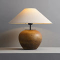 Traditional Japanese Fabric Ceramic Pot Conic 1-Light Table Lamp For Bedside Lumendat