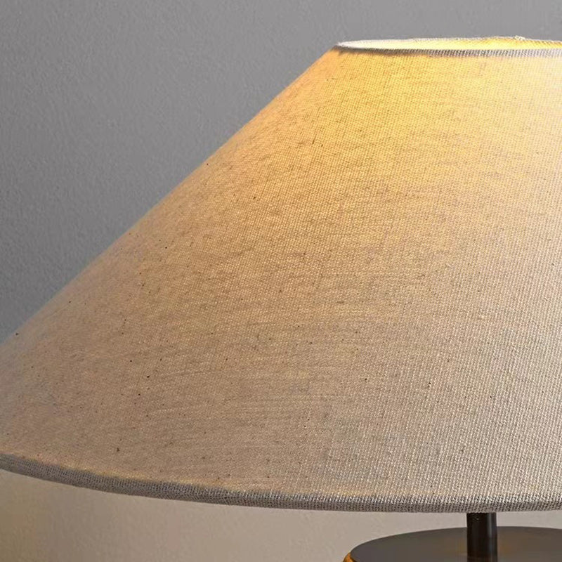 Traditional Japanese Fabric Ceramic Pot Conic 1-Light Table Lamp For Bedside Lumendat