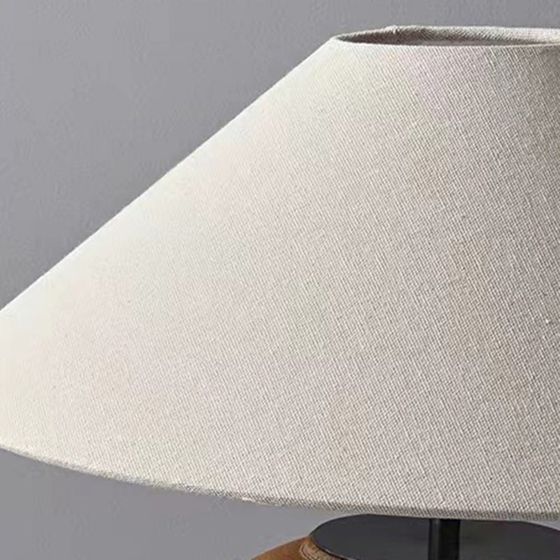 Traditional Japanese Fabric Ceramic Pot Conic 1-Light Table Lamp For Bedside Lumendat