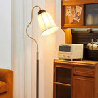 Traditional French Bell Printed Metal Fabric 1-Light Standing Floor Lamp For Living Room Lumendat