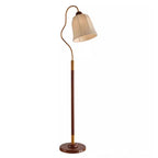 Traditional French Bell Printed Metal Fabric 1-Light Standing Floor Lamp For Living Room Lumendat
